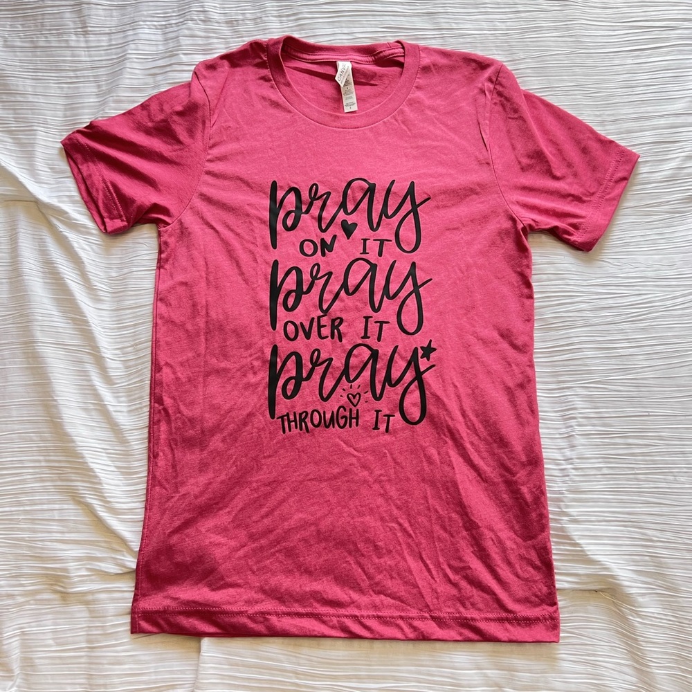 BRAND NEW Pink Prayer T Shirt Size: S